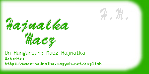 hajnalka macz business card